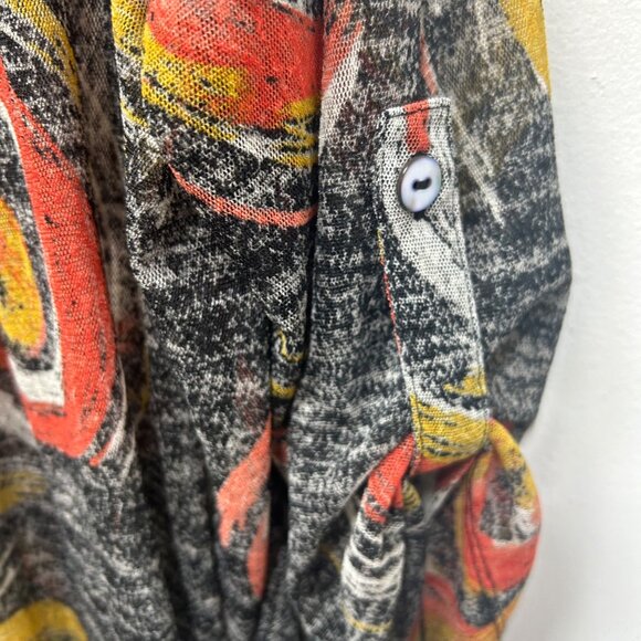 Ali Miles Colorful Swirl Print Open Front Cardigan XL Lightweight Knit - Picture 3 of 10